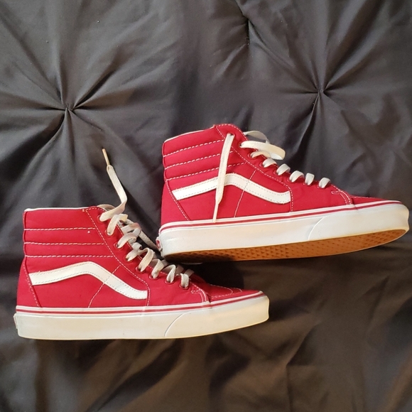 Vans Shoes - Red Vans High Top Size 8.5 Women Shoes